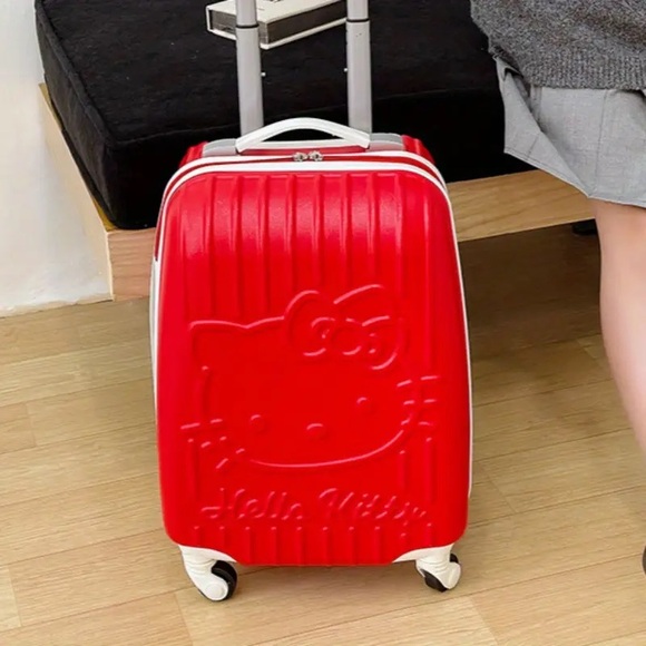 Hello Kitty Other - Hello Kitty Red Hard-Shell Spinner Luggage Lightweight, Durable ABS